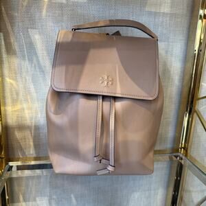 Best Price‼️Tory Burch Thea Large Backpack Pebbled Leather 170479 $550 Tiramisu